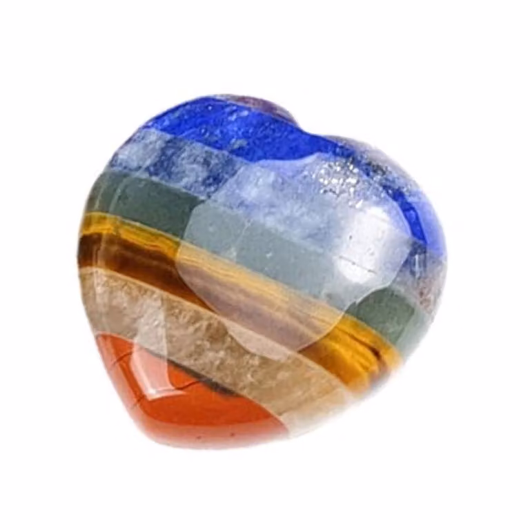 Hartvormige chakra-edelstenen voor Reiki en meditatie - Helende kristallen tegen stress