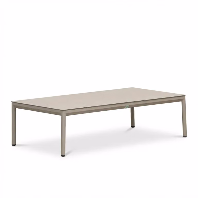 LUX outdoor living Mykonos koffietafel aluminium en keramiek beige B/D/H: 120 x 60 cm