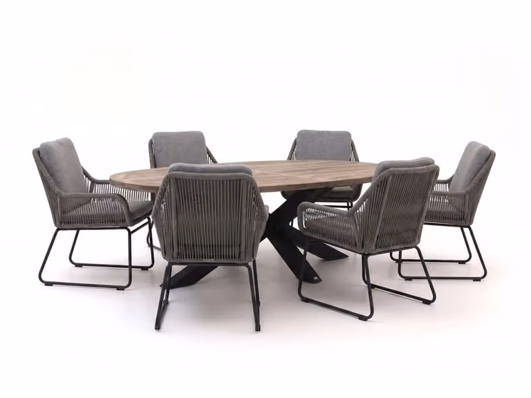 Intenso Furniture Diningset Intenso 7-delige tuinset van teakhout voor 6 personen