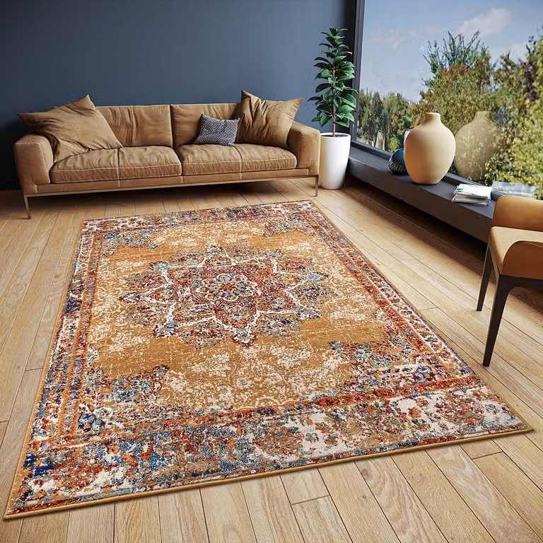 home24 Oosters vloerkleed Maderno goud/lichtbruin B: 80 cm, L: 120 cm
