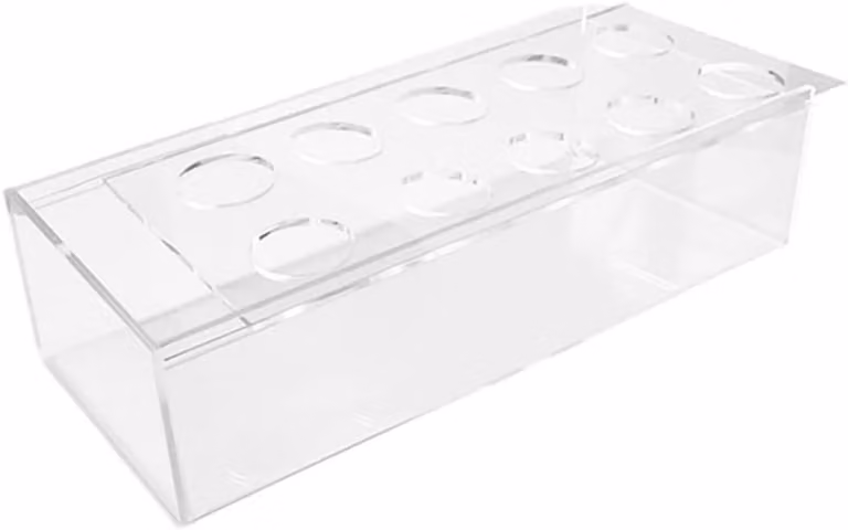 Transparante Acryl Bloemenvaas met 10 gaten voor bloemstukken en eettafel decoratie - Hoogte: 24,1 cm