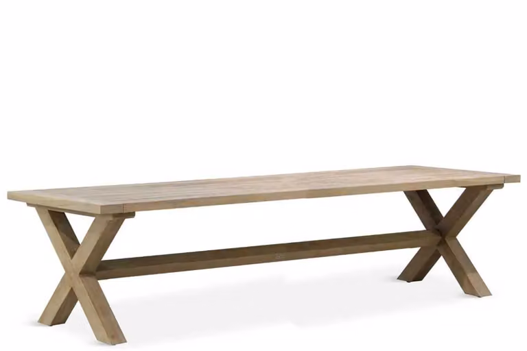 Garden Collections Oregon dining tuintafel van teak, bruin/grijs, B: 300 cm, D: 100 cm