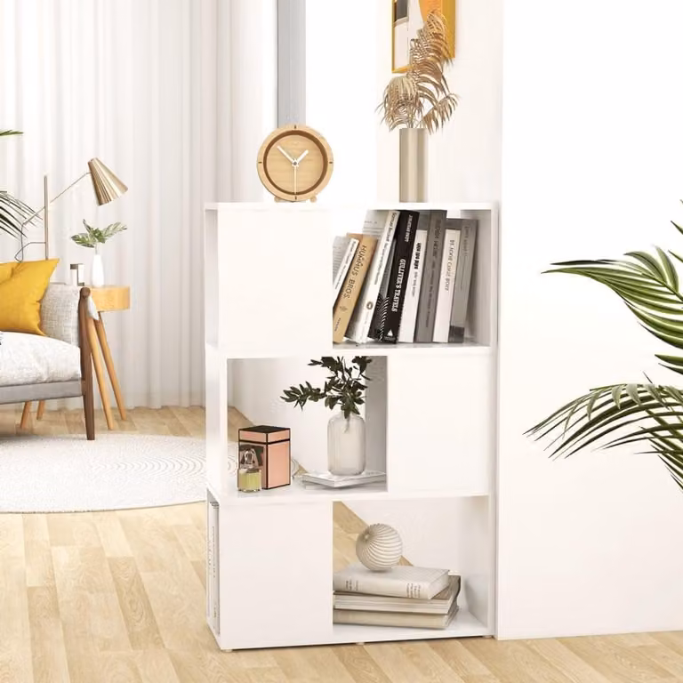 Klassieke Boekenkast Ruimteverdeler met Vakken in Wit - 60 x 94 cm