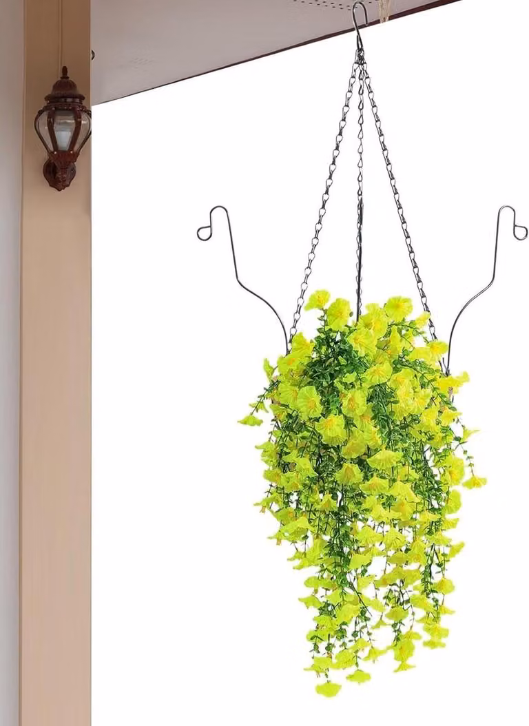 Geel Kunstbloemen Mand Decoratie voor Woonruimtes - B: 234 cm, H: 199 cm, D: 199 cm