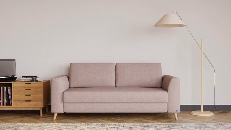 BRUNO slaapbank Pink Blush Rosa, 160 cm, Classic met massief hout en boxspringcomfort