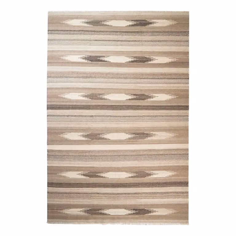 home24 Kelim Gashgai laagpolig vloerkleed rood multicolor wol B: 198 cm, L: 291 cm