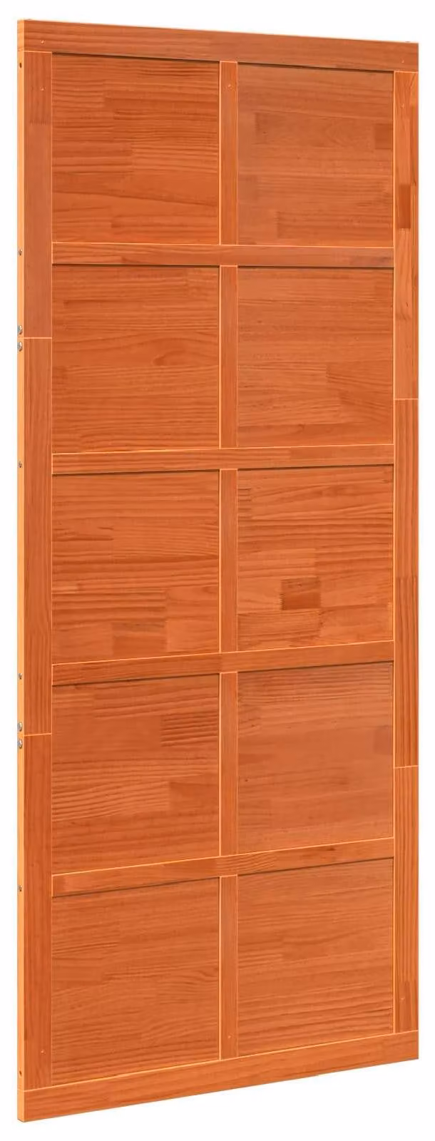 vidaXL Schuurdeur van massief grenenhout, wasbruin, B: 100 cm, D: 2,5 cm, H: 208 cm