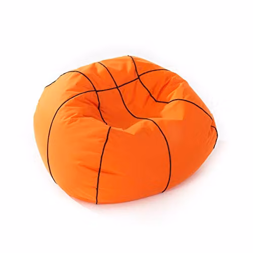 Lumaland Luxe Basketbal Zitzak met Wasbaar Overtrek voor Binnen en Buiten, Diameter: 90 cm