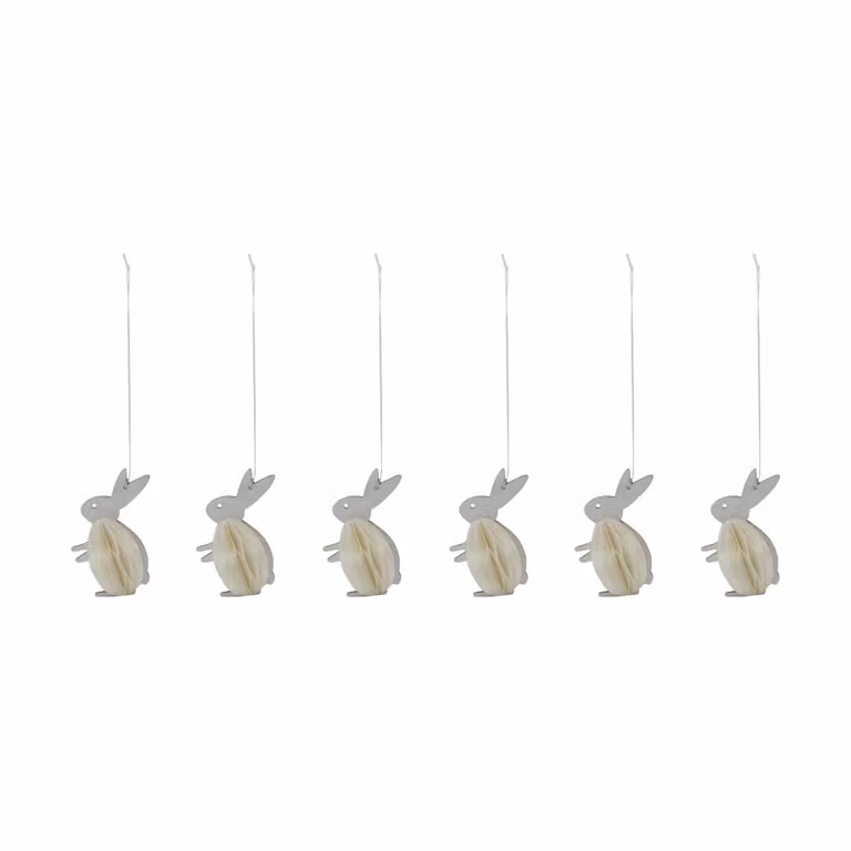 House Doctor Rabb paasornament 6-pack wit keramiek
