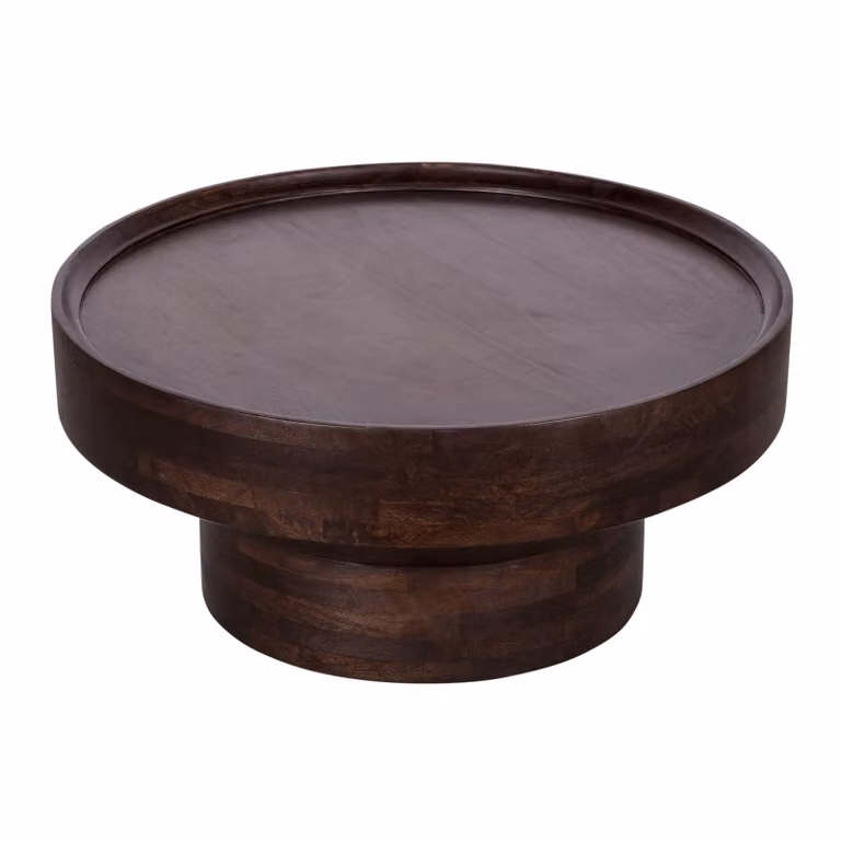 Lewis & Loft Salontafel Luus - Rond mangohout - Walnoot bruin - ⌀80 cm
