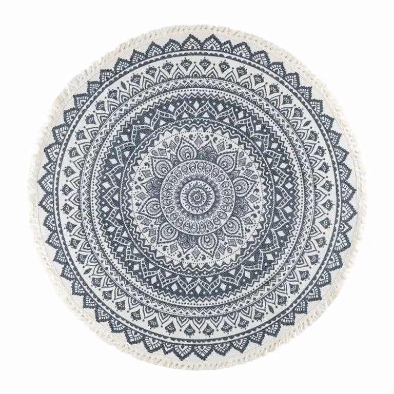 QUVIO Vloerkleed Mandala Rond met Ornamenten van Polypropyleen
