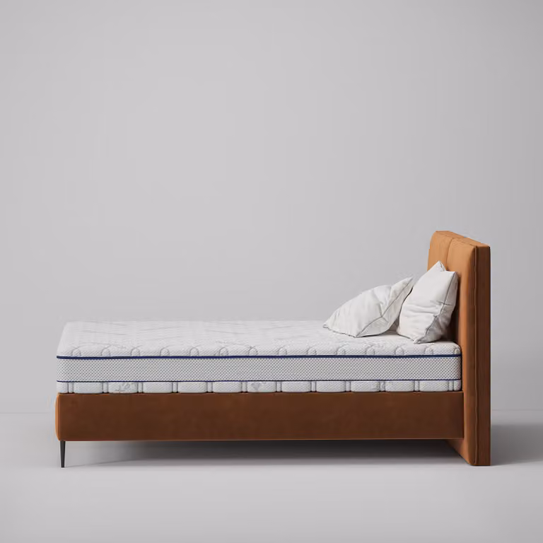 home24 Pocketveringmatras wit/blauw B: 120 cm, L: 200 cm