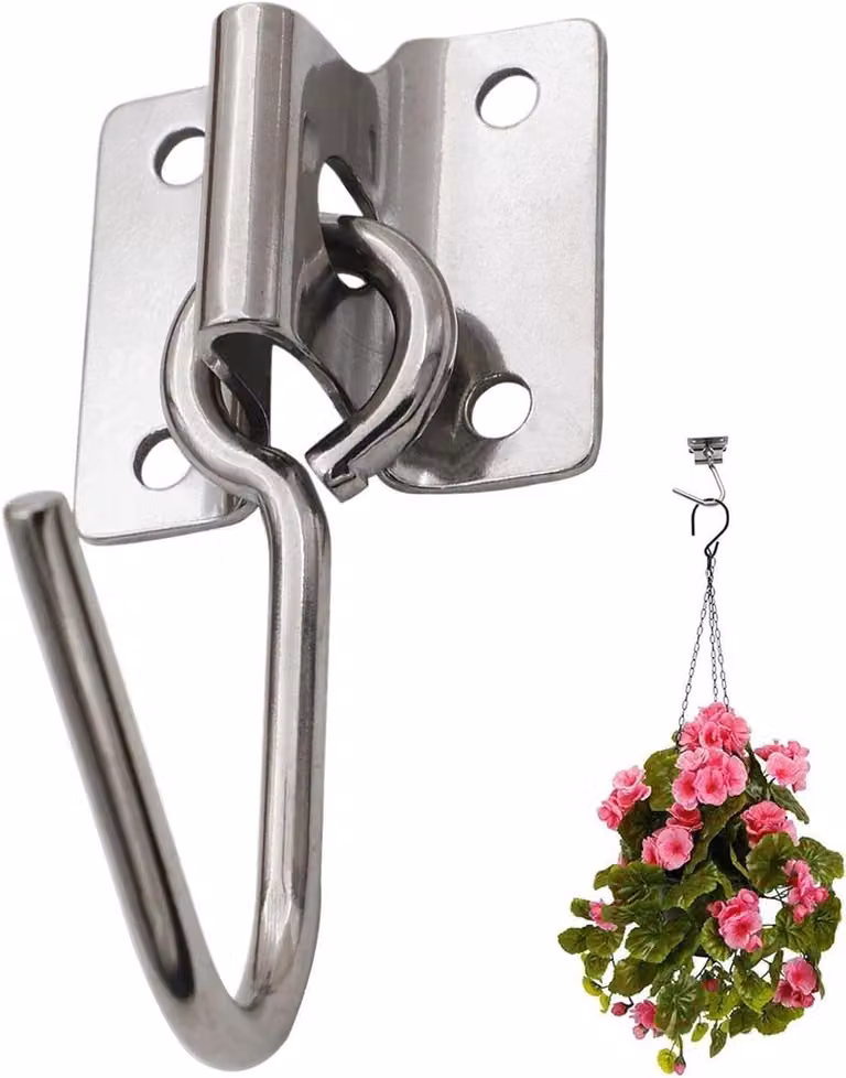 Zilverkleurige buiten haken van roestvrij staal voor het ophangen van lichtslingers en decoratie, 11 cm