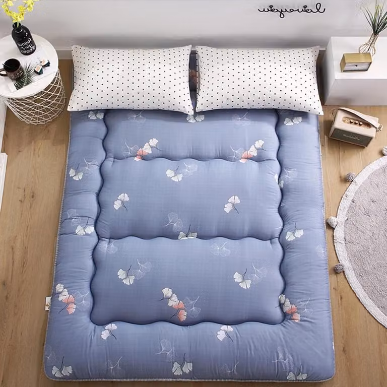 Japanse Futonmatras Tatami Topper met Traagschuim Middenlaag - Opvouwbaar - Ginkgo