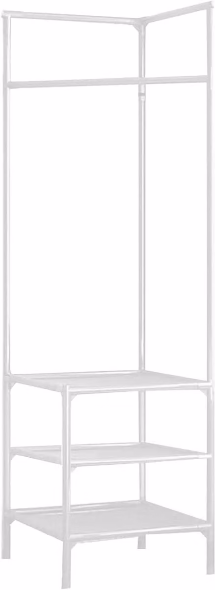 Wit Metalen Kledingrek Hoekkapstok voor Entree en Slaapkamer B/D/H: 45 x 45 x 180 cm