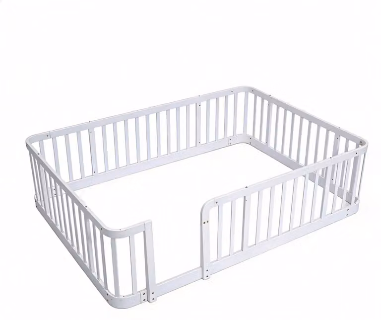 Merax Babybox Wit - Modulaire Grondbox voor Baby en Huisdieren met Veiligheidshek en Afgeronde Hoeken - B/D: 200 x 140 cm