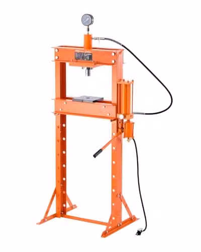 VEVOR 20 ton hydraulische werkplaatspers H-frame met persplaat, verstelbare pers voor buigen, richten en ponsen, Oranje