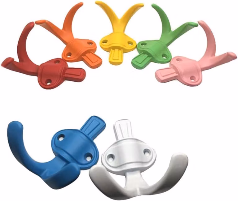 Set van 7 veelkleurige decoratieve kapstokhaken van zinklegering voor de kinderkamer, hal of badkamer
