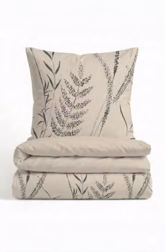 biberna Melange-Flanell beddengoed Linho beige, dekbedovertrek 135 x 200 cm en kussensloop 80 x 80 cm