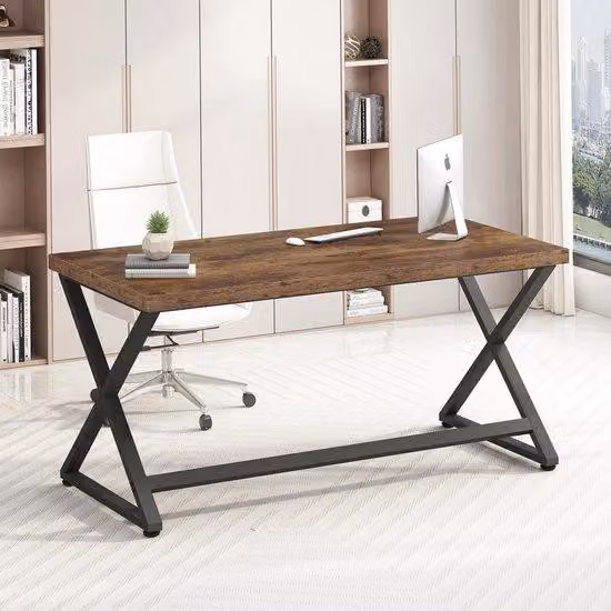 Rustiek Industrieel Computerbureau 120 cm voor Thuiskantoor - Vintage Minimalistisch Bureau voor Schrijven en Study