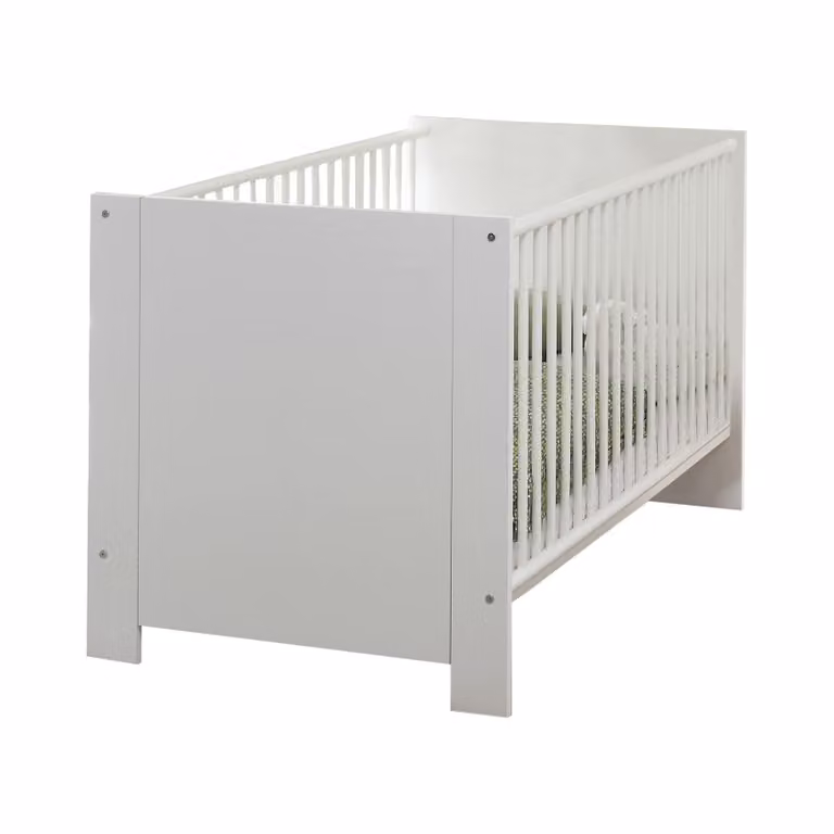 Rootz Babybed - Modern wieg van massief hout voor de babykamer - Wit - H x B x D: 143 x 78 x 83 cm