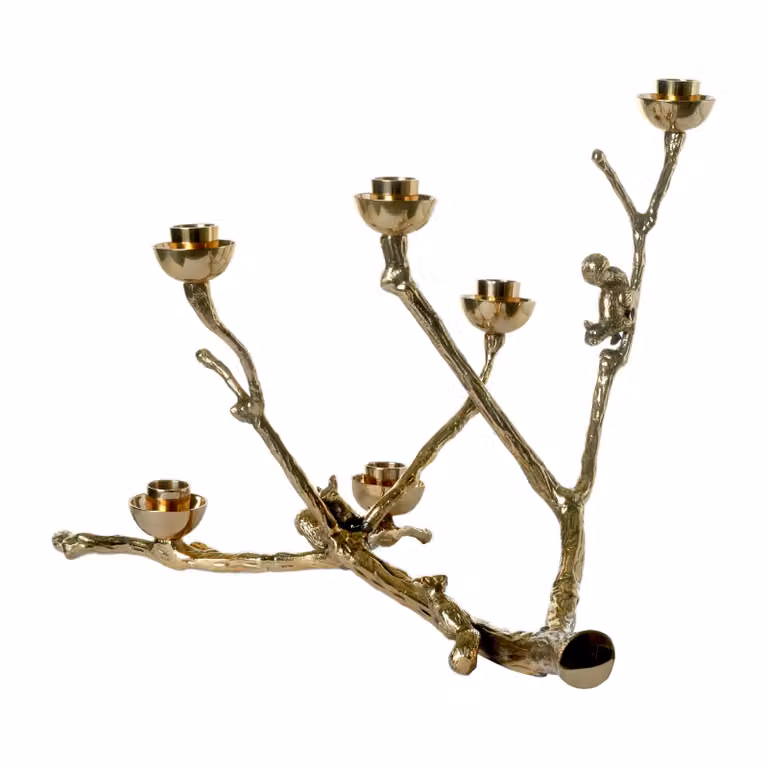 POLSPOTTEN Twiggy Eekorn Kandelaar Goud, Hoogte: 30 cm