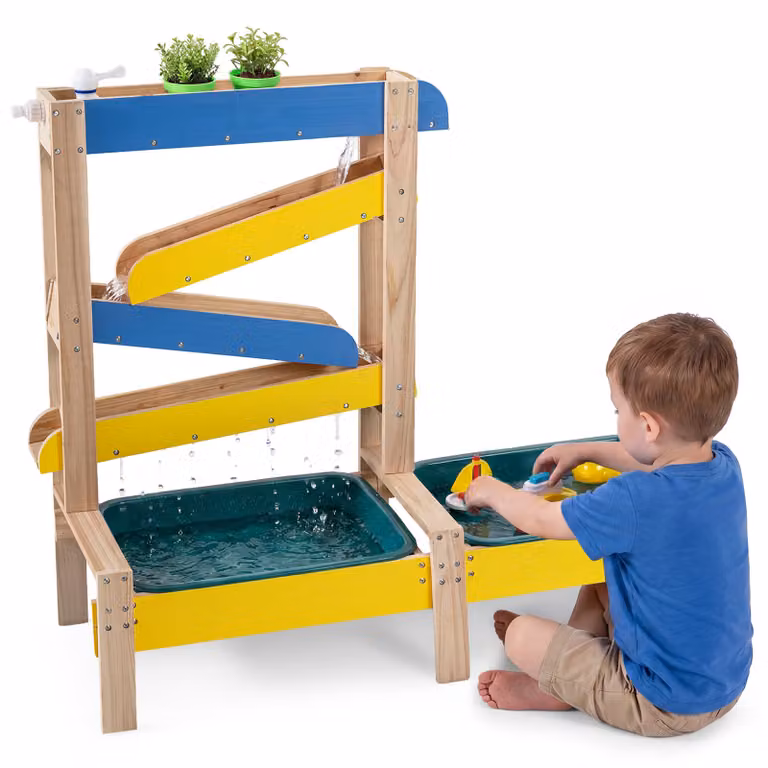 Costway Zand- en Watertafel voor Kinderen Montessori-zintuiglijke Activiteitentafel van Dennenhout