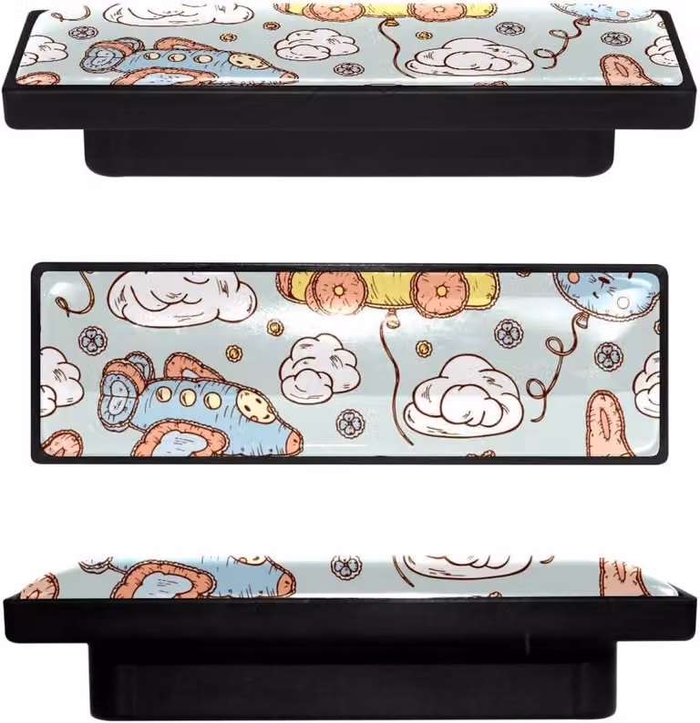 Keukenkast Knoppen en Lade Handgrepen voor Meubels Vernieuwen - Transparant Glas - Multicolor - 92 x 29 cm