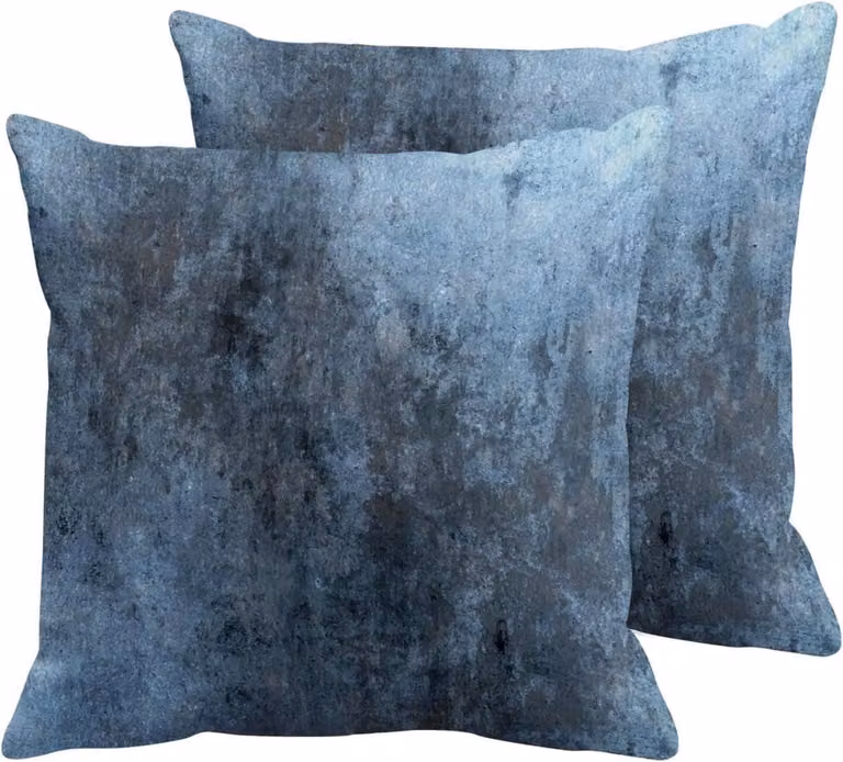 Set van decoratieve kussenhoezen in donkerblauwe linnenlook, 40 x 40 cm