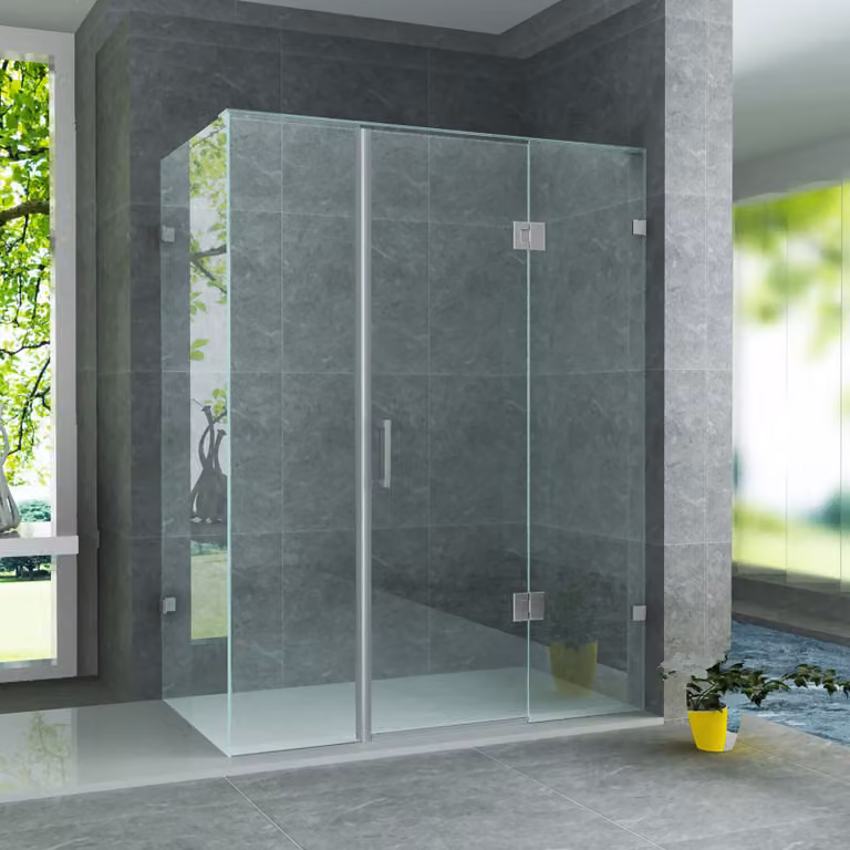 Belvit douchecabine met centrale schuifdeur, 8 mm veiligheidsglas en nanocoating, B/D/H: 120 x 90 x 195 cm