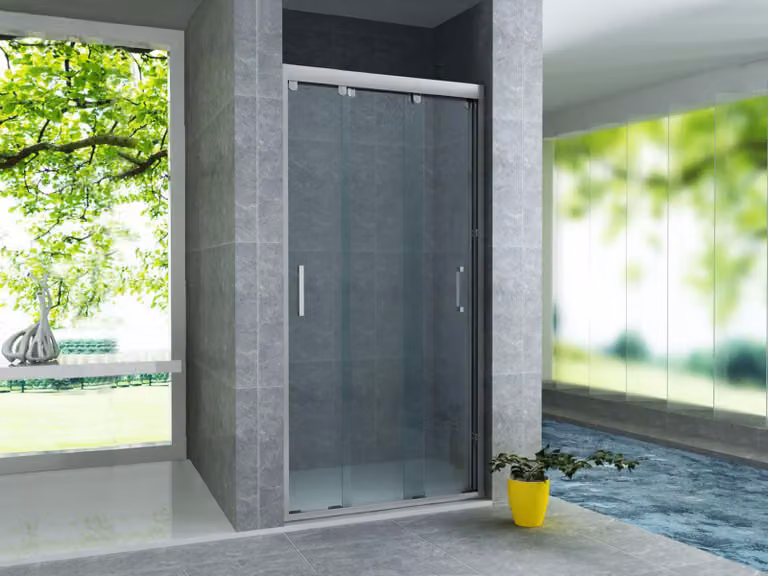 Belvit Douchecabine met 3 schuifdeuren, 8 mm veiligheidsglas en nano-coating, 140 x 200 cm
