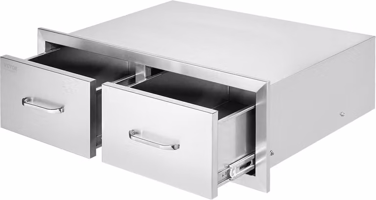 VEVOR Ladekast voor Buitenkeuken met Dubbele Horizontale Lades, Flush Mount, 30x10 inch