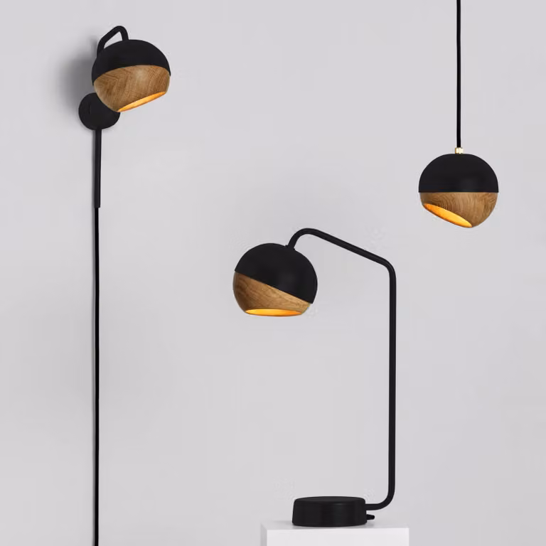 Mater Ray Hanglamp Medium - Zwart - Houten Bolvormige Designerlamp