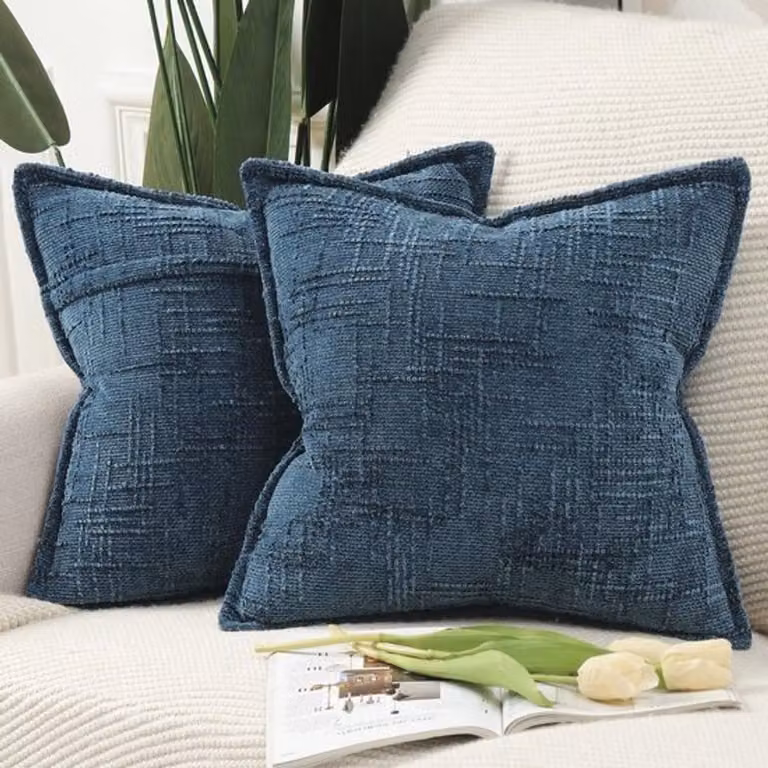 Set van 2 Chenille Kussenslopen 50x50 cm - Zachte Decoratieve Kussens voor Boho Woonkamers