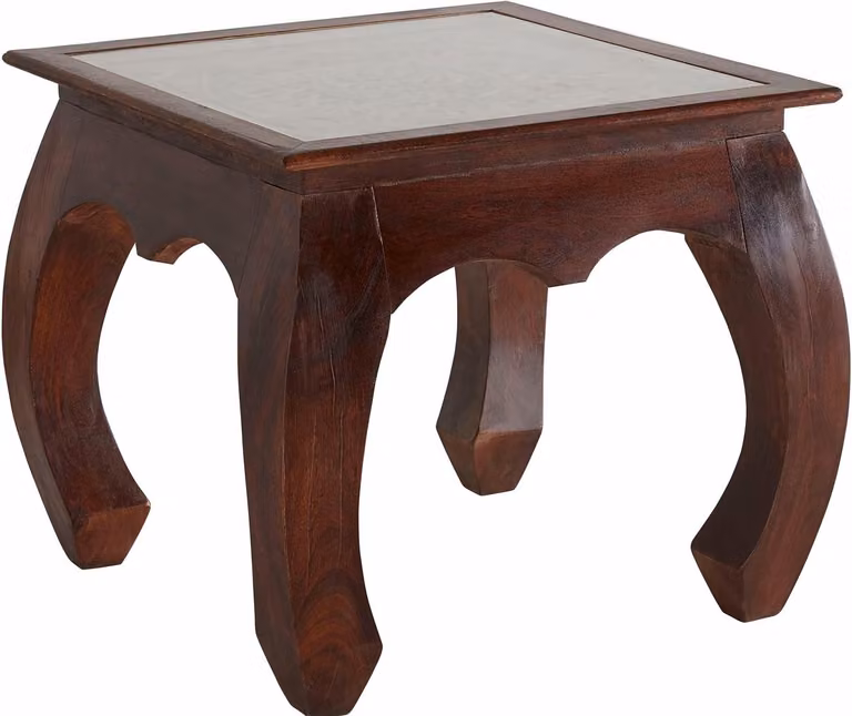 Notio Living Prem Bijzettafel van Glas en Acacia - Grijs