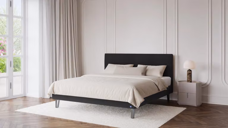 BRUNO Classic bed zwart/antraciet met matras en lattenbodem B/D: 140 x 200 cm