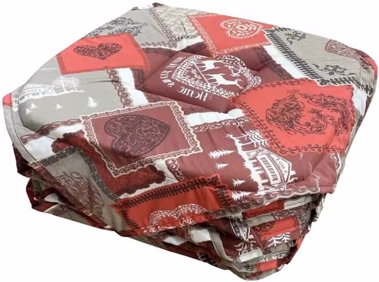 Set Stoelkussens Chalet met Bevestigingsriemen - Rood - 38 x 38 cm
