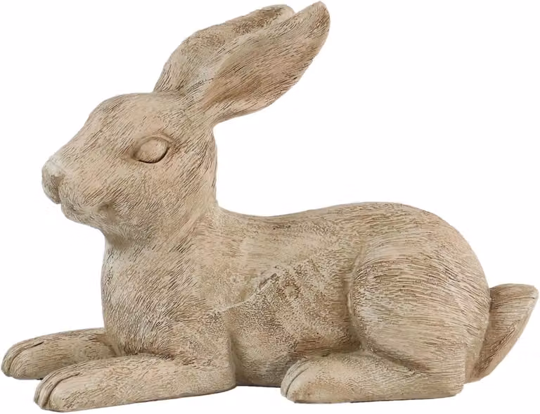Rustiek Konijn Beeldje - Beige Hars Sculptuur voor Binnendecoratie