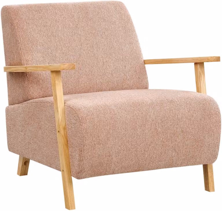 Lesja Moderne retro fauteuil met armleuningen - Roze - Polyester