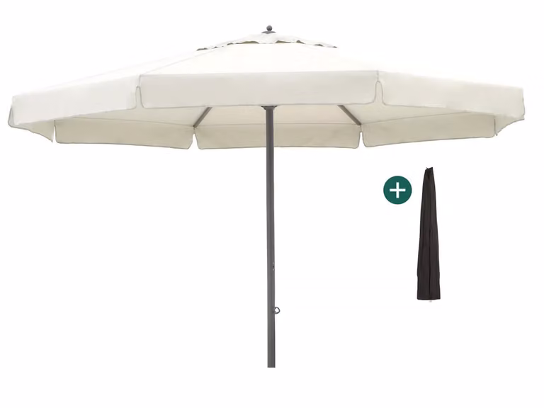 Parasol Shadowline Java Rond - Grijs - Diameter: 500 cm - Inclusief hoes