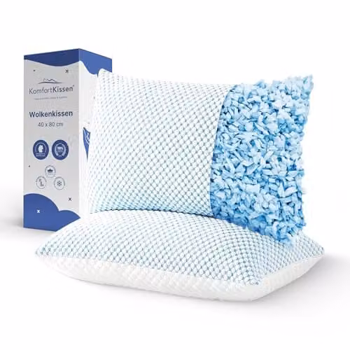 MKS Hoofdkussen 2-pack - Ergonomisch Memory Foam Wolkenkussen met Verkoelende Gel - Breedte: 70 cm, Diepte: 50 cm