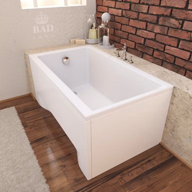 Badland Capri Badkuip - Rechthoekig - Freestanding - 100 x 70 cm - Complete 4-in-1 set met acryl omranding, sifon en poten