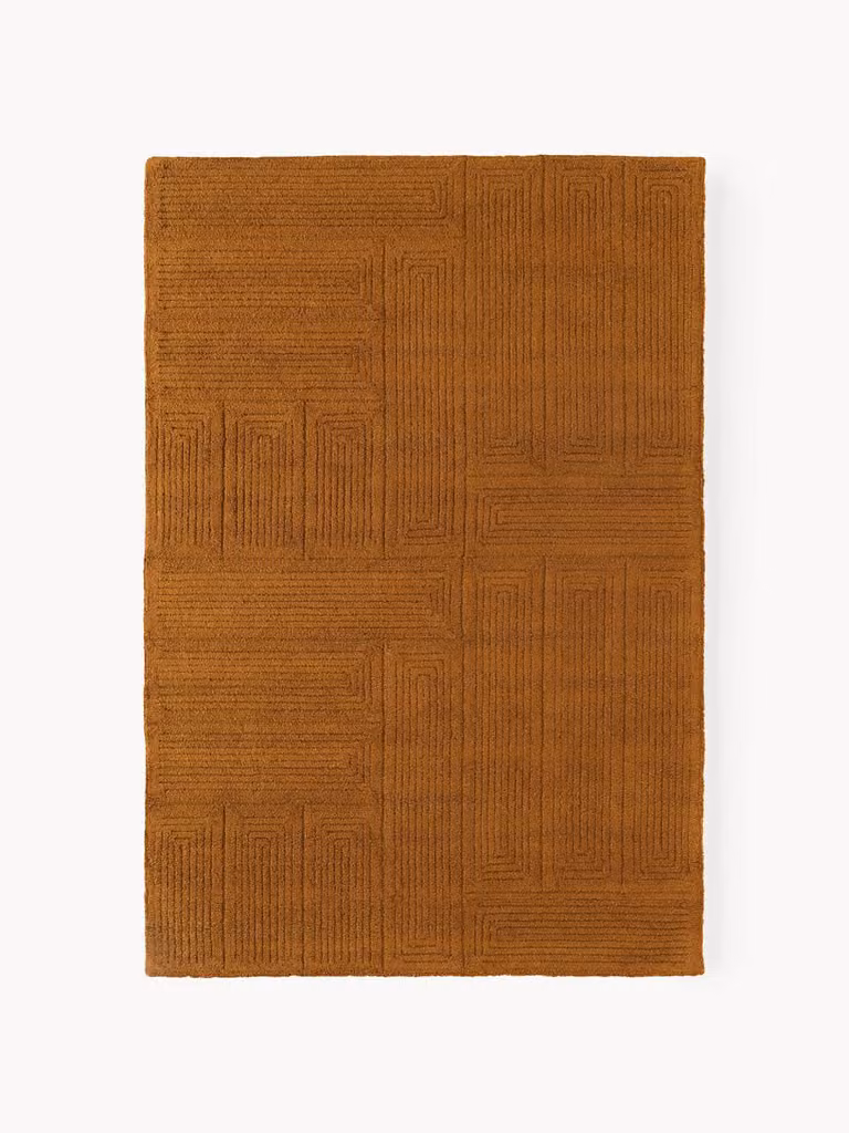 Westwing Collection Alexia handgetuft wollen vloerkleed met geometrisch patroon