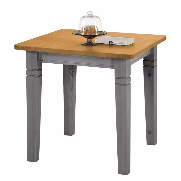 home24 Eettafel Scandinavisch Design, Grijs/Grenenhout, B/D: 78 x 78 cm