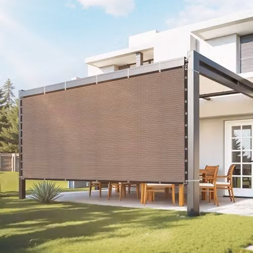 VEVOR Zonwerend schaduwdoek HDPE voor pergola en tuin, Bruin, B/D: 305 x 305 cm