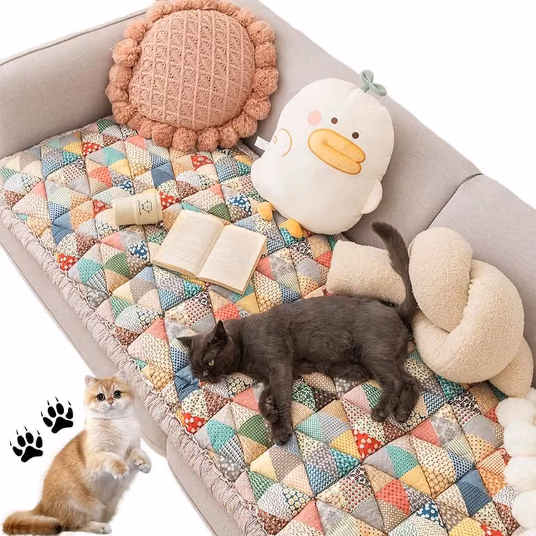 Bankhoes meubelbeschermer voor sofa met antislip onderkant van katoen - 45 x 45 cm