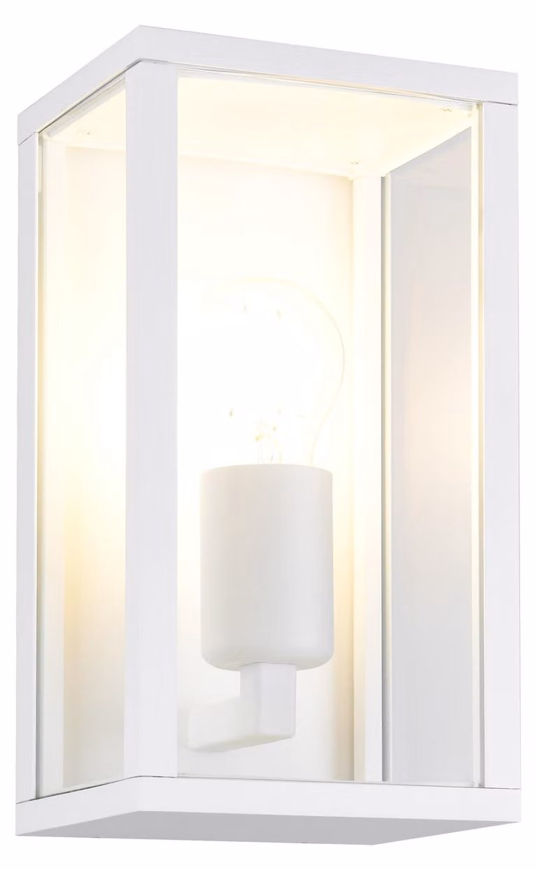 Trio Garonne design wandlamp voor buiten wit B: 26 cm, H: 14 cm, D: 14 cm