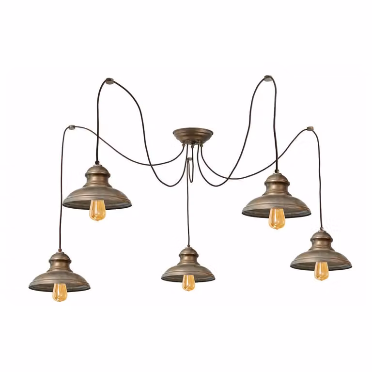 Maritieme hangende spinlamp Franssen in messing/goud