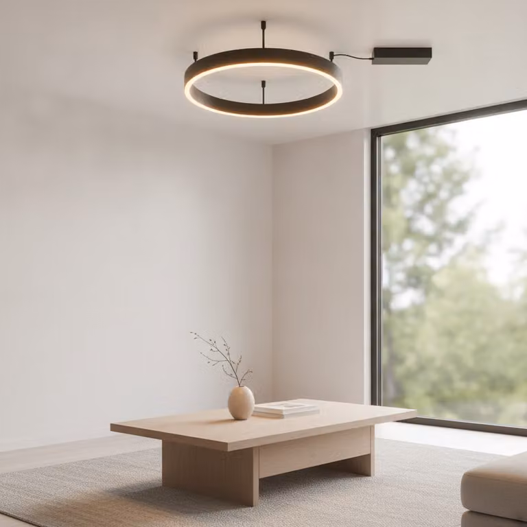 Lyora Plafondlamp Motif zwart rond Ø 60 cm