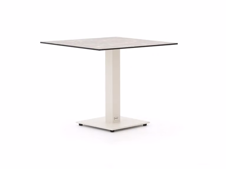 Forza Furniture Tuineettafel Forza Vierkant Wit HPL en Kunststof 80 x 80 cm